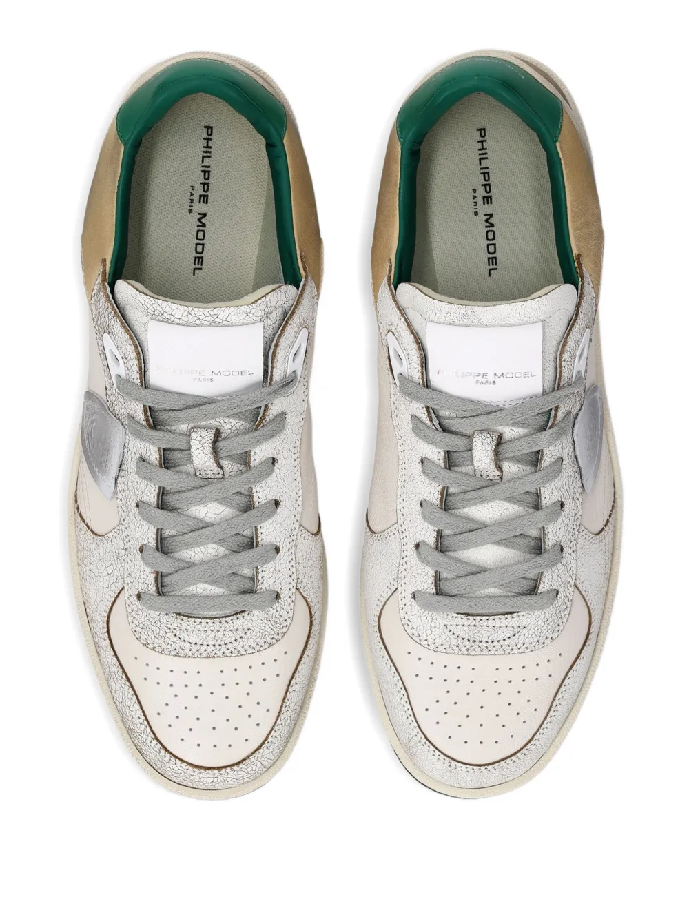 Philippe Model Paris Nice textured leather sneakers White