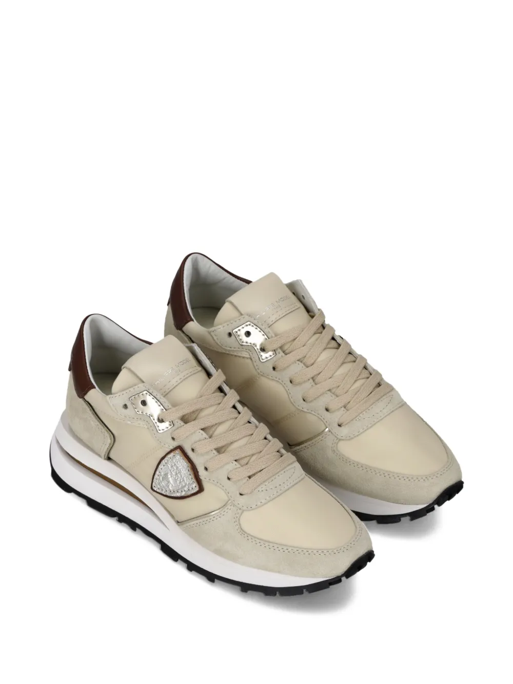 Philippe Model Paris Tropez Haute leather-panelled logo sneakers Neutrals