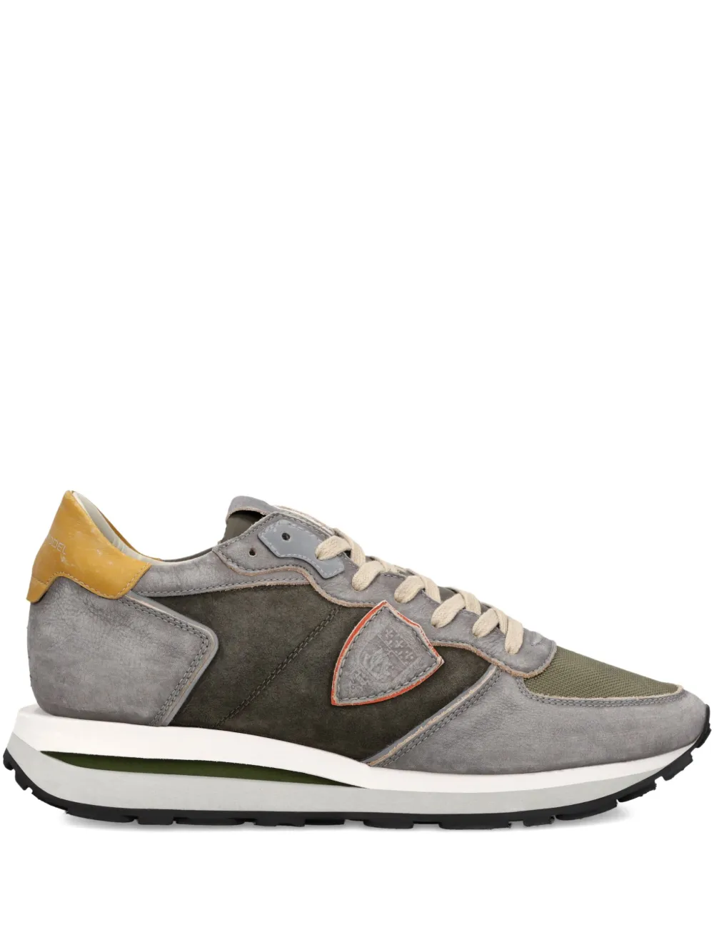 Philippe Model Paris Tropez Haute Low panelled suede sneakers Grey