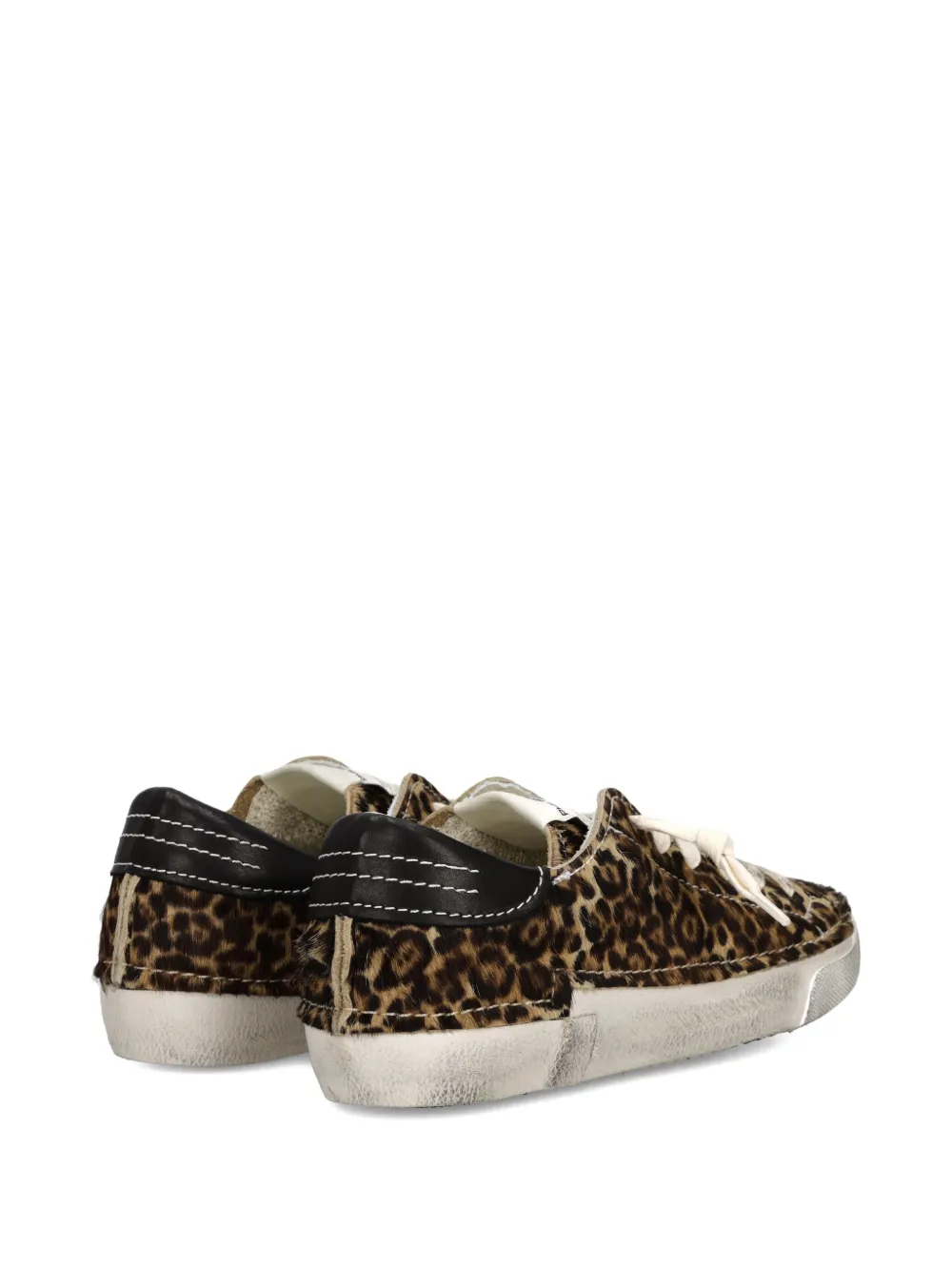 Philippe Model Stitched Leopard Print Low-top Sneakers Slip-on In Brown