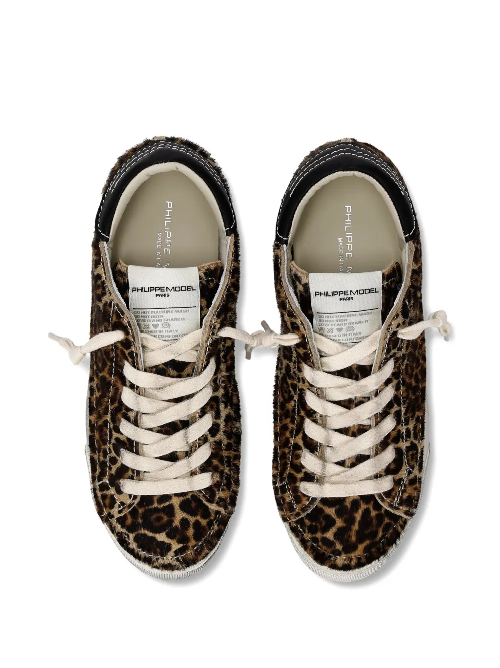 Philippe Model Stitched Leopard Print Low-top Sneakers Slip-on In Brown
