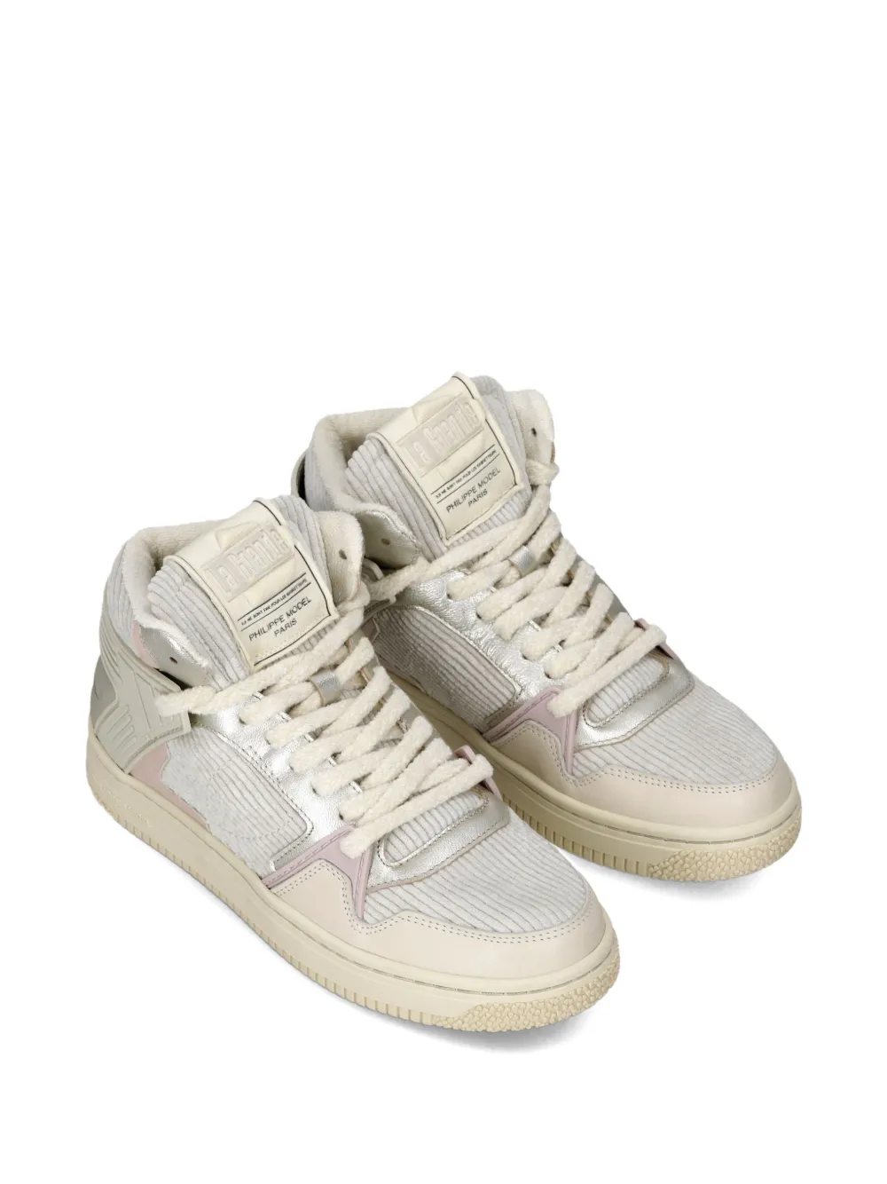 Philippe Model Paris high-top textured sneakers Neutrals