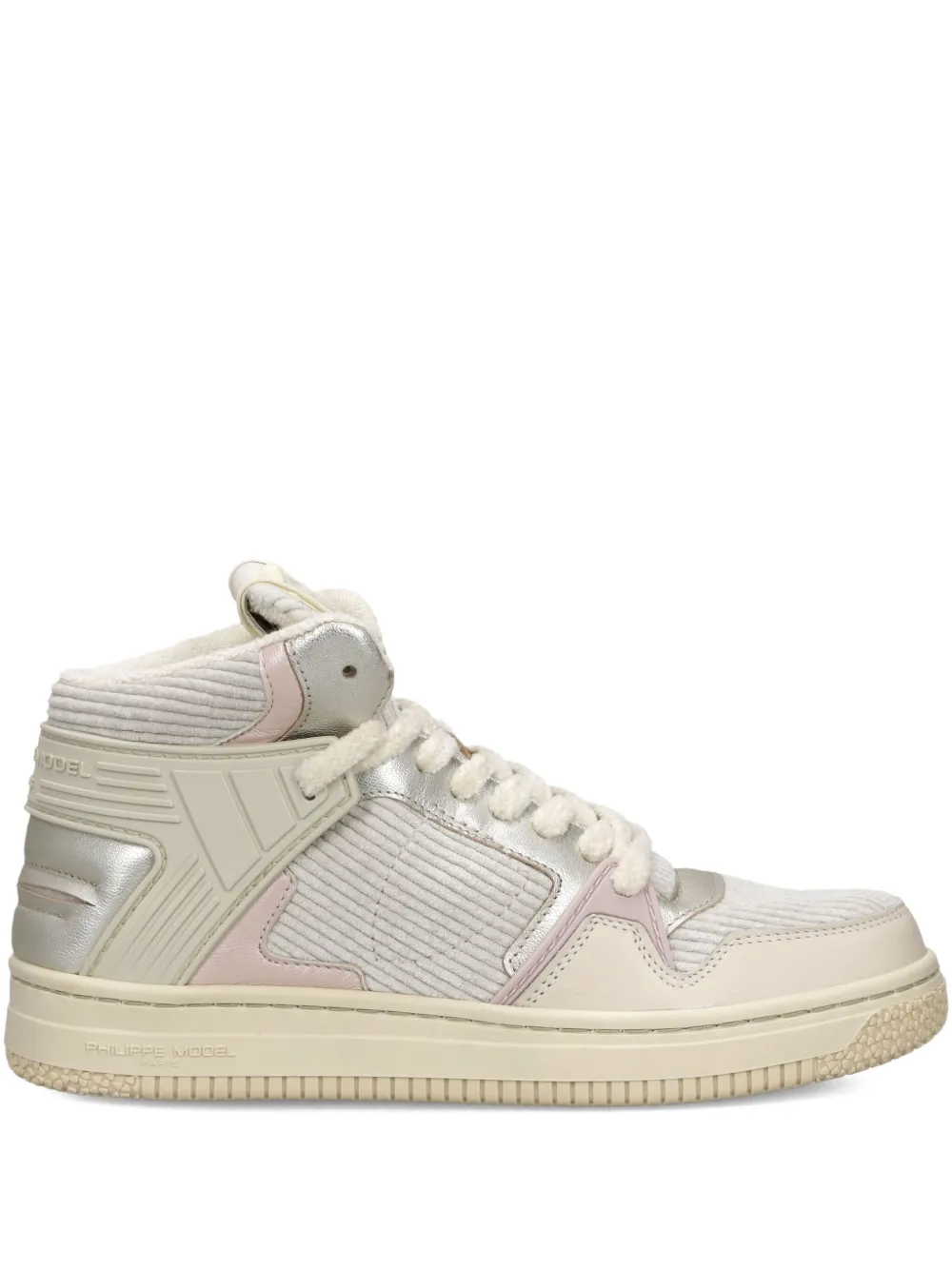 Philippe Model Paris high-top textured sneakers Neutrals