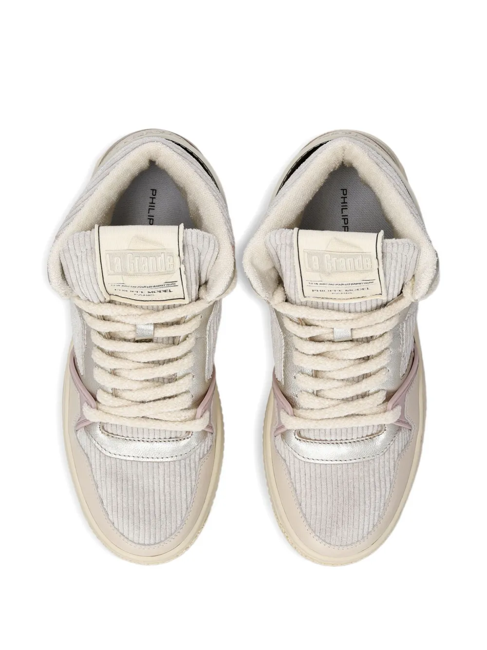 Philippe Model Paris high-top textured sneakers Neutrals