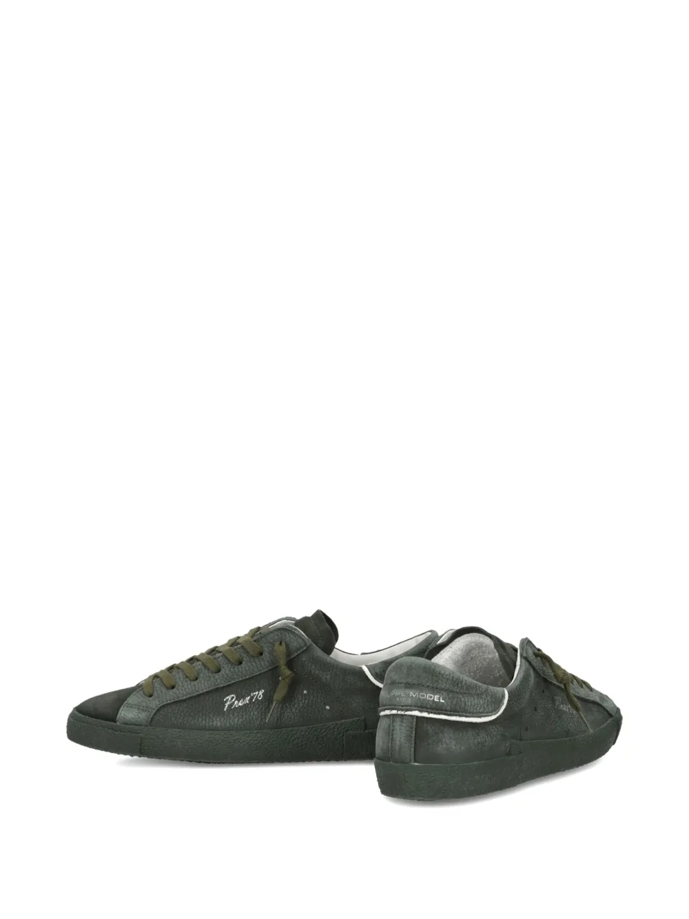 Philippe Model Paris suede-panelled low-top sneakers Green