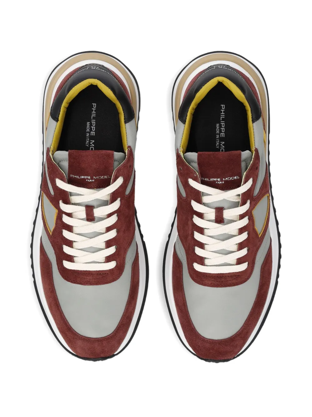 Philippe Model Paris suede-panelled sneakers Red