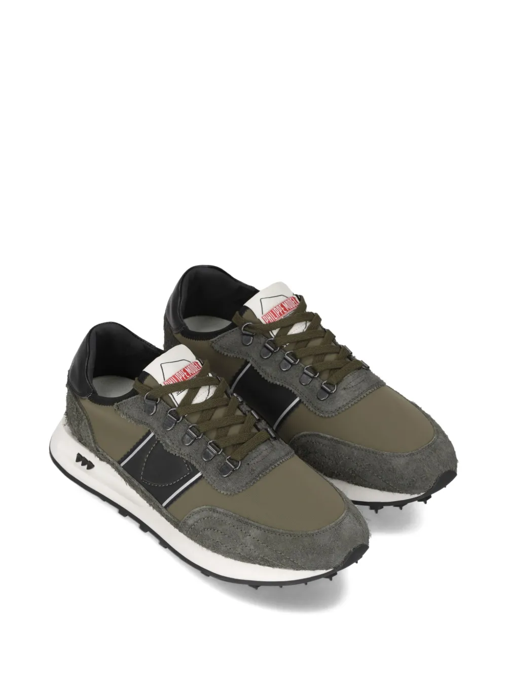 Philippe Model Paris suede leather panelled low-top sneakers Green