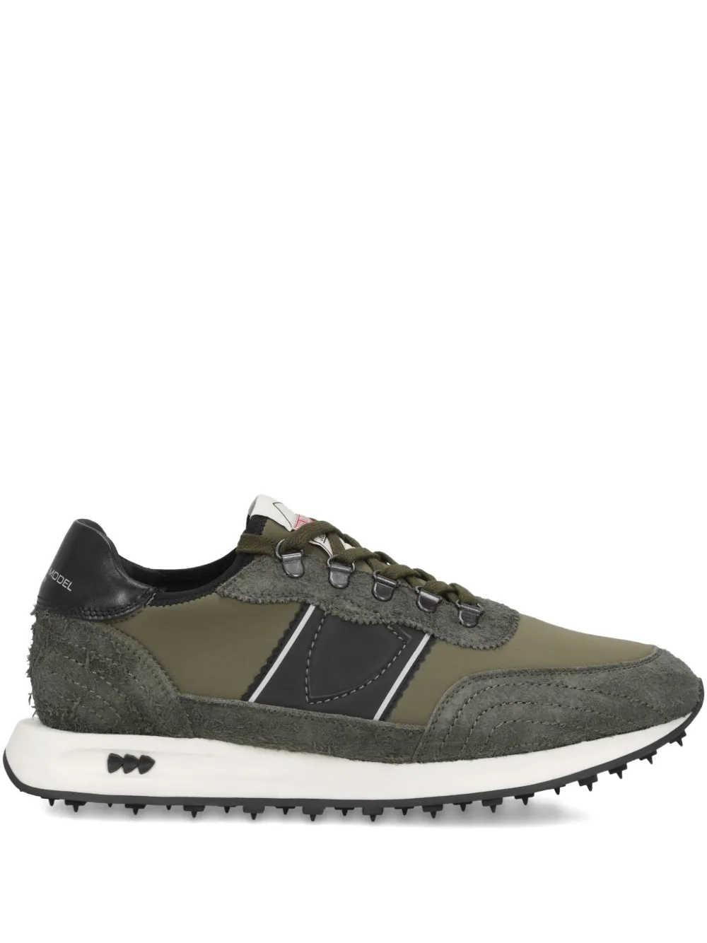 Philippe Model Paris suede leather panelled low-top sneakers Green