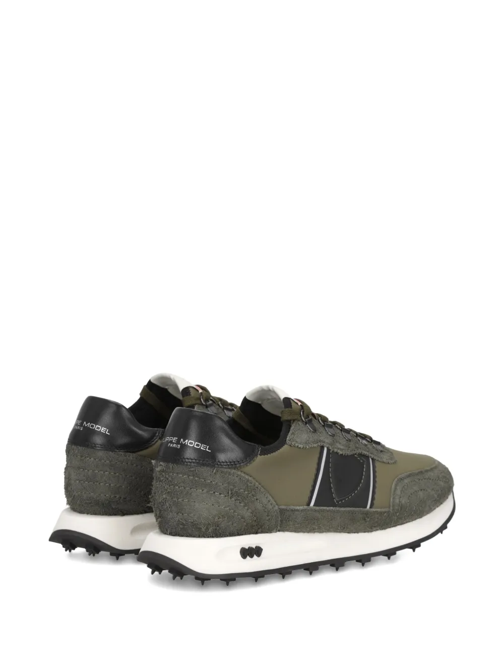 Philippe Model Paris suede leather panelled low-top sneakers Green