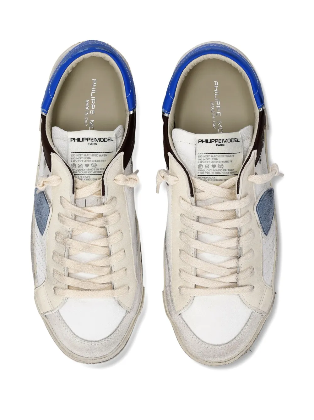 Philippe Model Paris Leren low-top sneakers met patchwork Wit