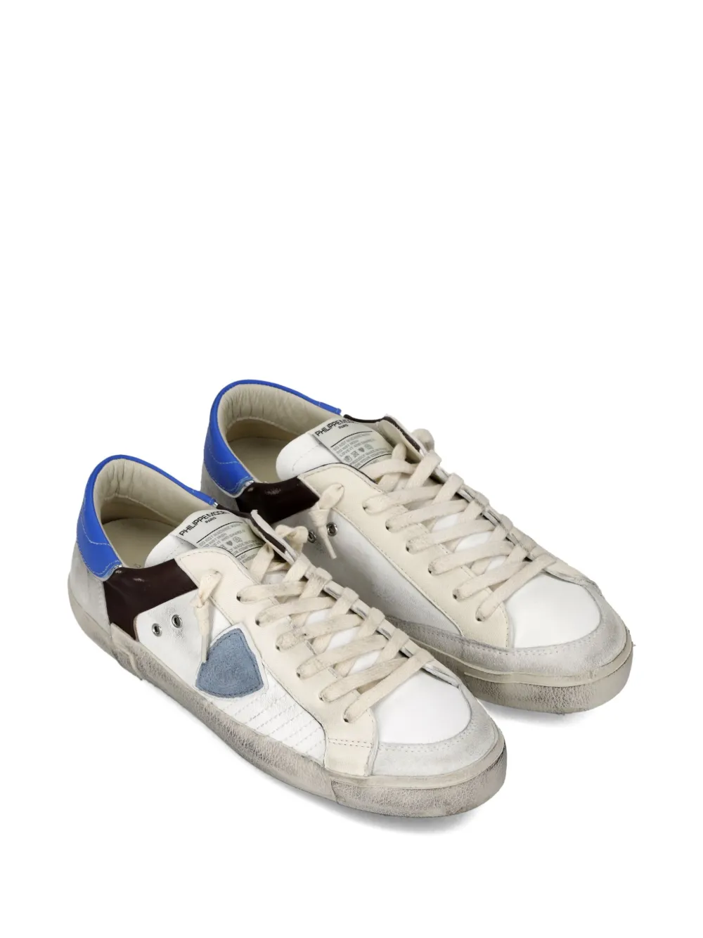 Philippe Model Paris Leren low-top sneakers met patchwork Wit