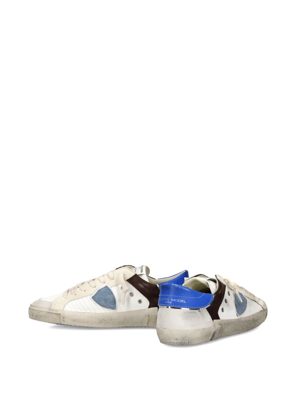 Philippe Model Paris Leren low-top sneakers met patchwork Wit