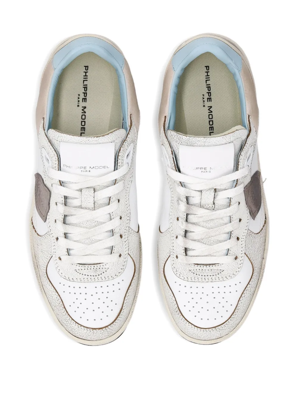 Philippe Model Paris leather panelled sneakers Neutrals