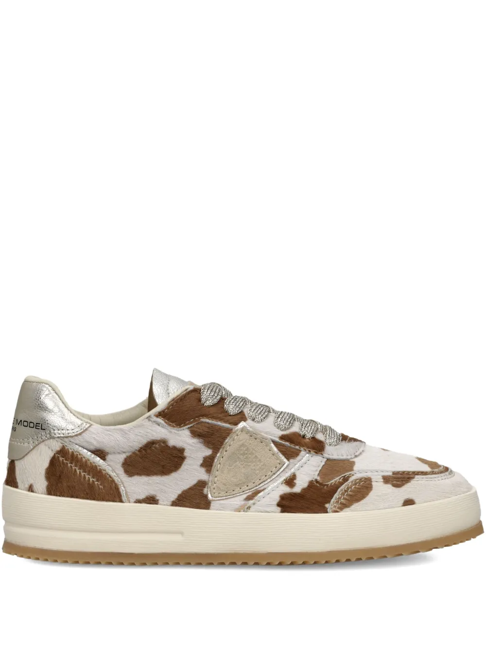 Philippe Model Paris cow-print leather sneakers White