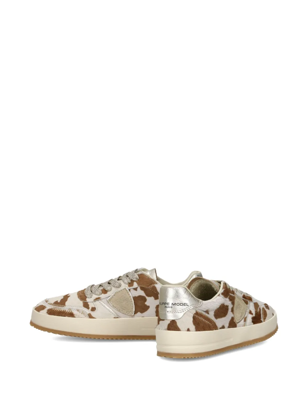 Philippe Model Paris cow-print leather sneakers White