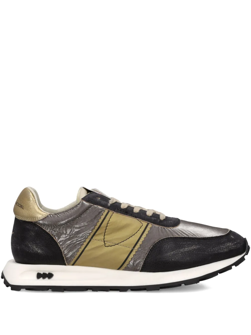 Philippe Model Paris metallic running sneakers Black