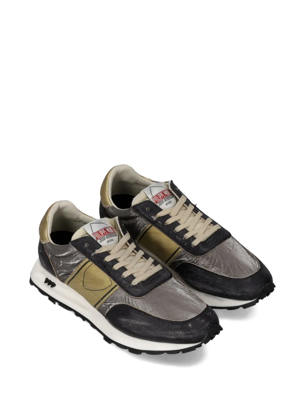 Philippe Model Paris metallic running sneakers Black