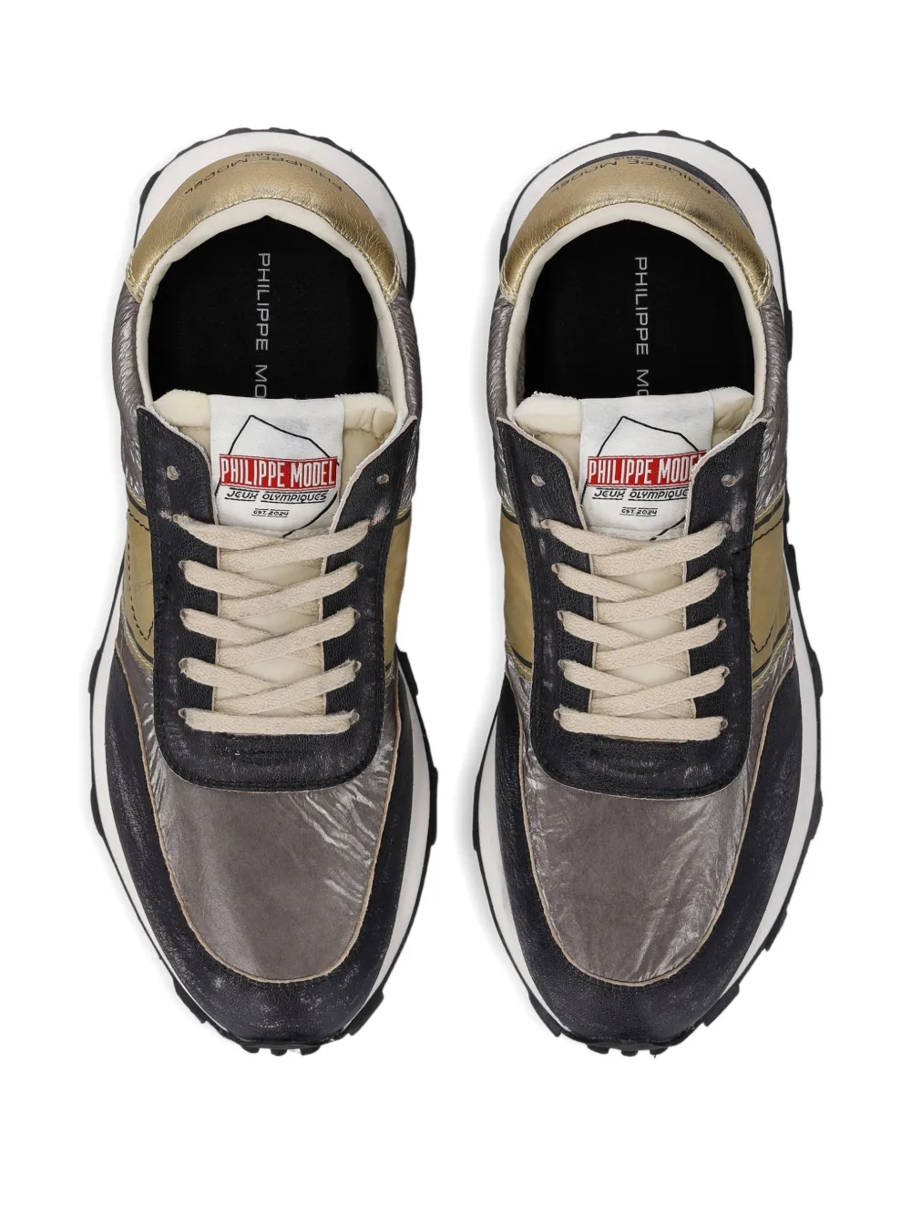 Philippe Model Paris metallic running sneakers Black