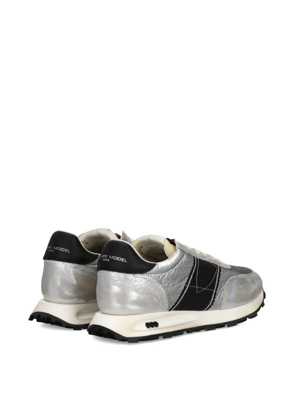 Philippe Model Paris Tour metallic leather sneakers Grey