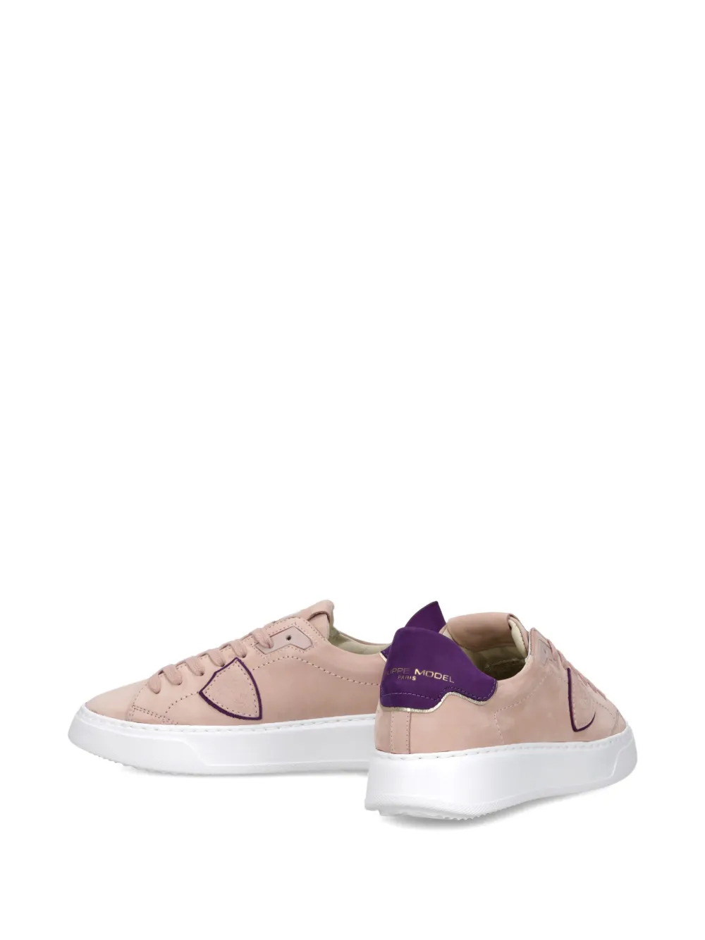 Philippe Model Paris suede-panelled lace-up sneakers Pink