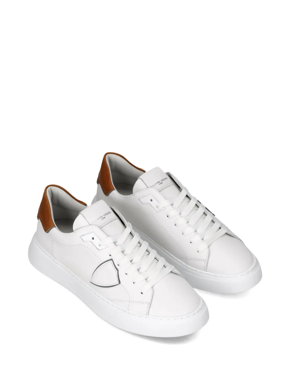 Philippe Model Paris Temple leren low-top sneakers Wit