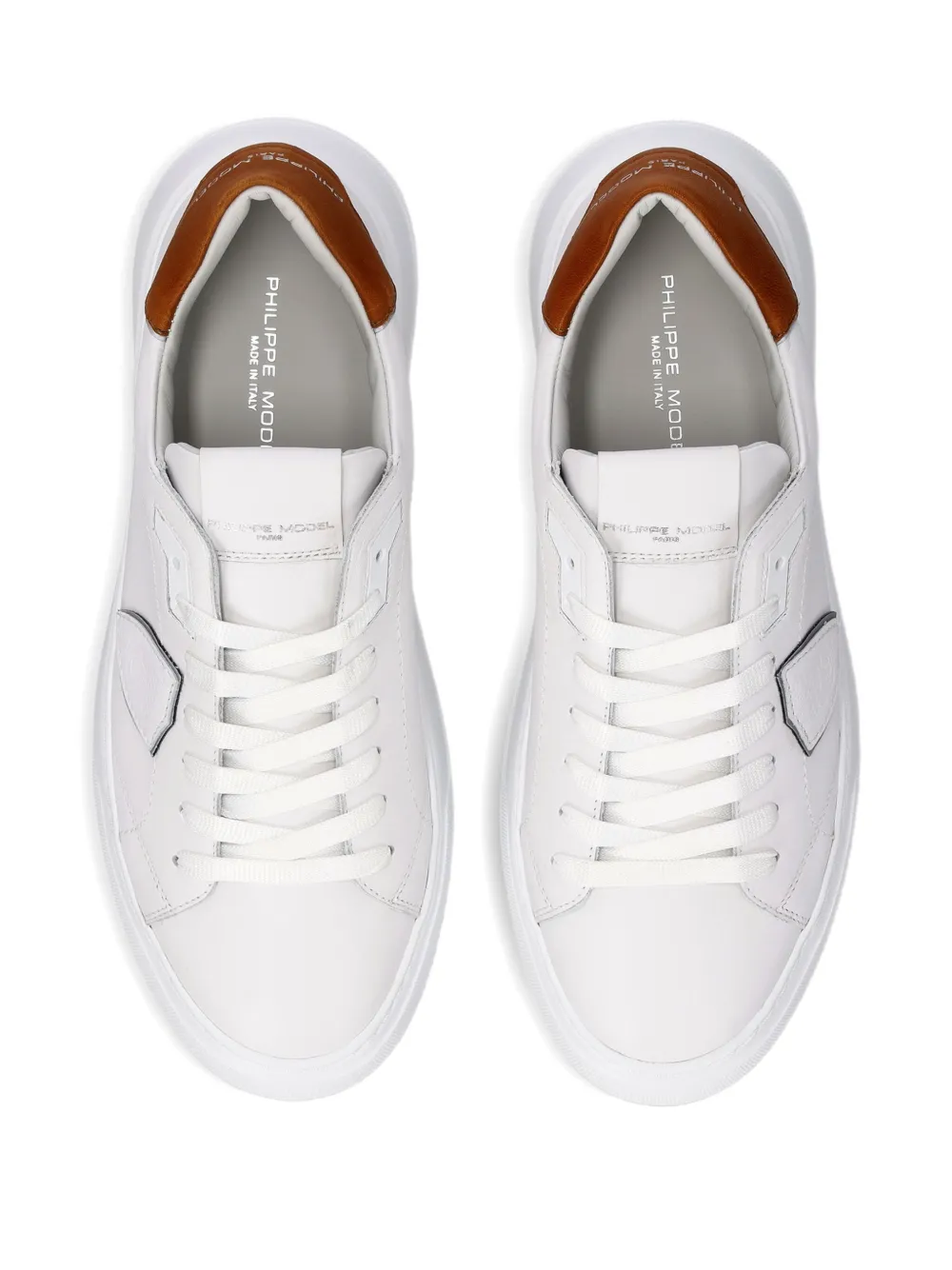 Philippe Model Paris Temple leren low-top sneakers Wit
