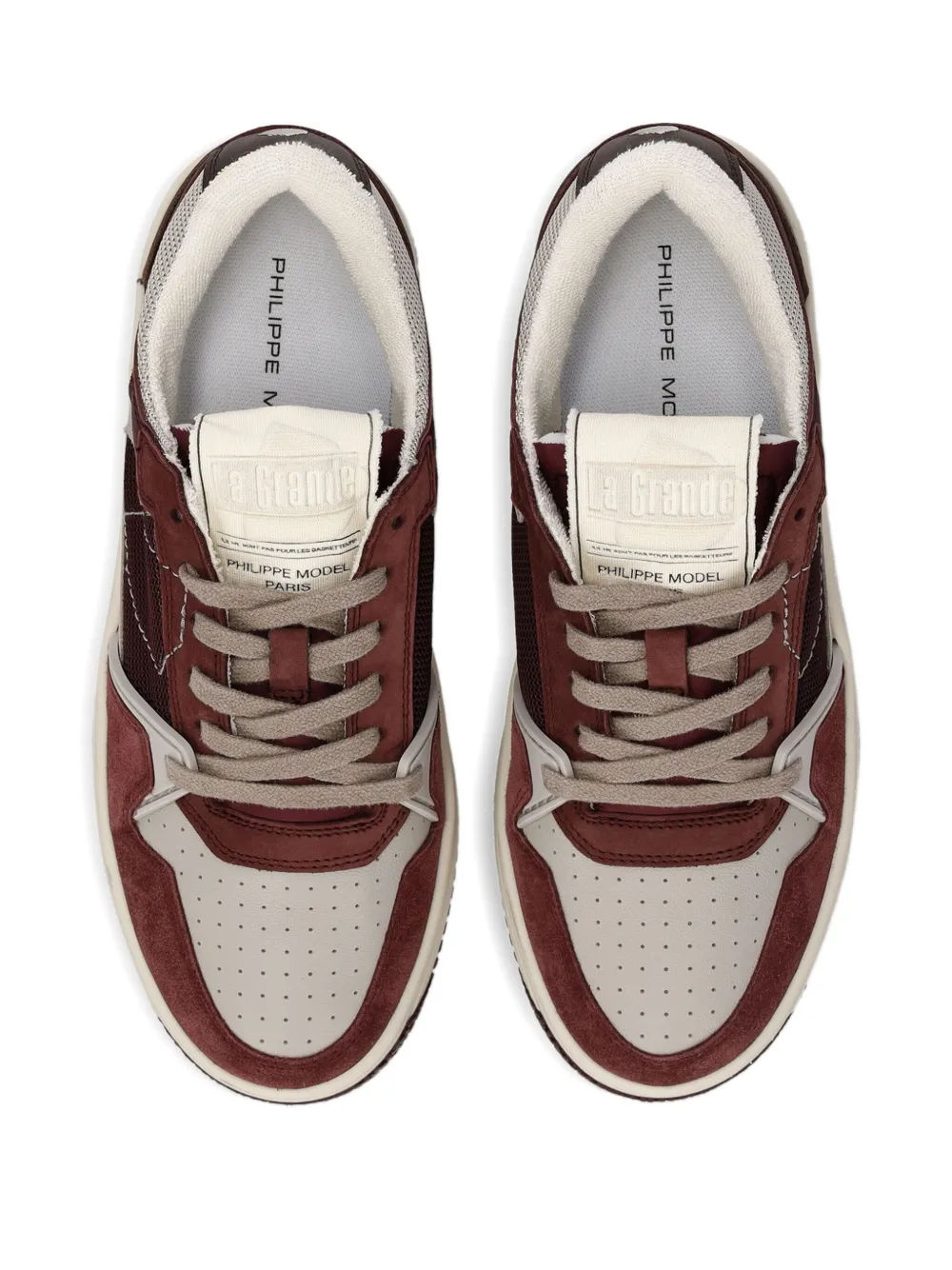 Philippe Model Paris suede-panelled sneakers Red