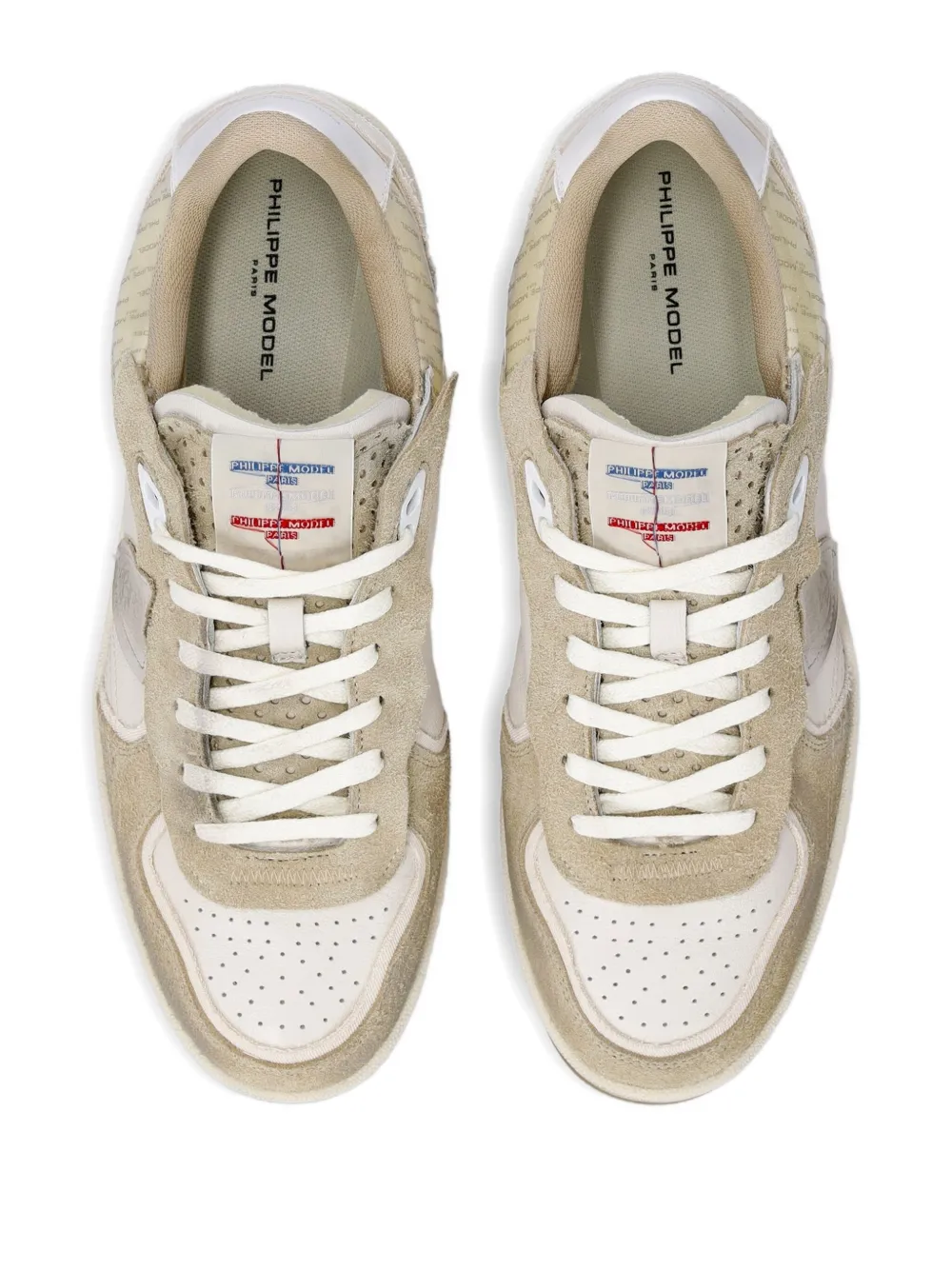 Philippe Model Paris leather panelled sneakers Neutrals