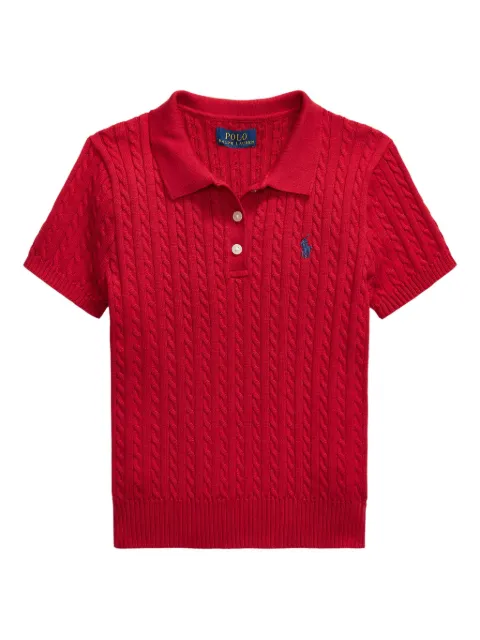 POLO RALPH LAUREN KIDS cable-knit polo sweater
