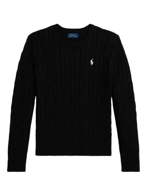 POLO RALPH LAUREN KIDS سويتر برقبة مستديرة وحياكة الضفيرة