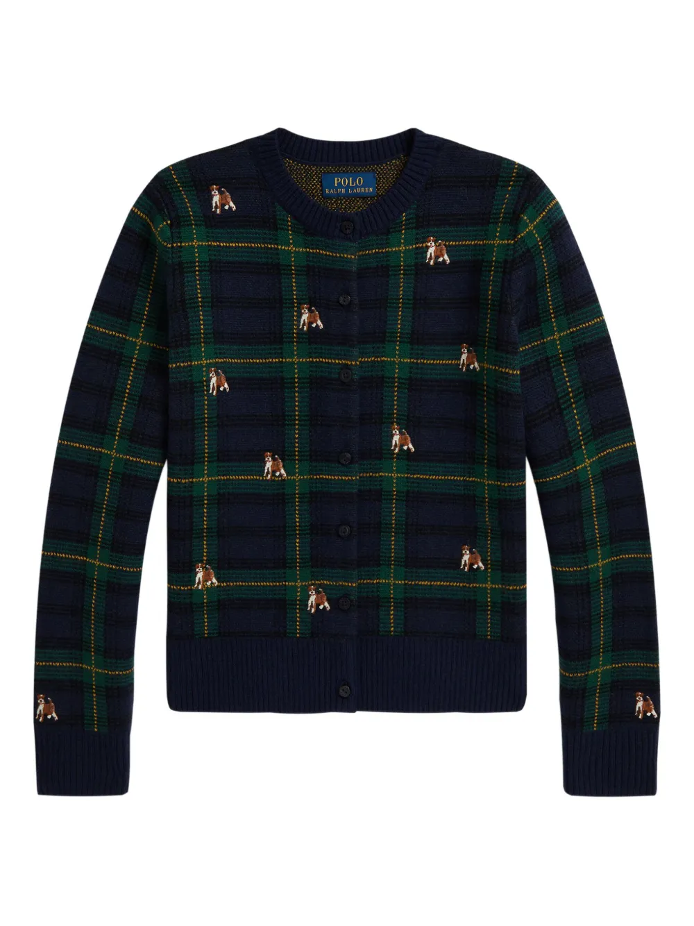 POLO RALPH LAUREN KIDS Wollen vest met borduurwerk Blauw