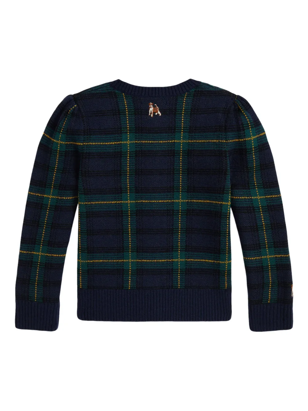 POLO RALPH LAUREN KIDS Geruit vest met geborduurde hond Blauw