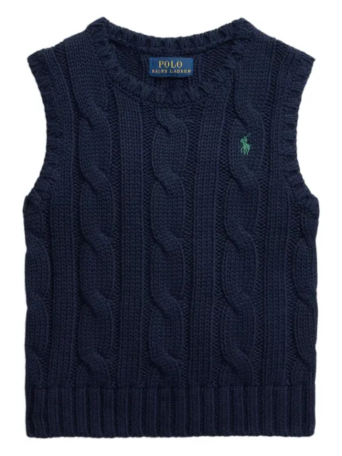 POLO RALPH LAUREN KIDS cable-knit sleeveless sweater 