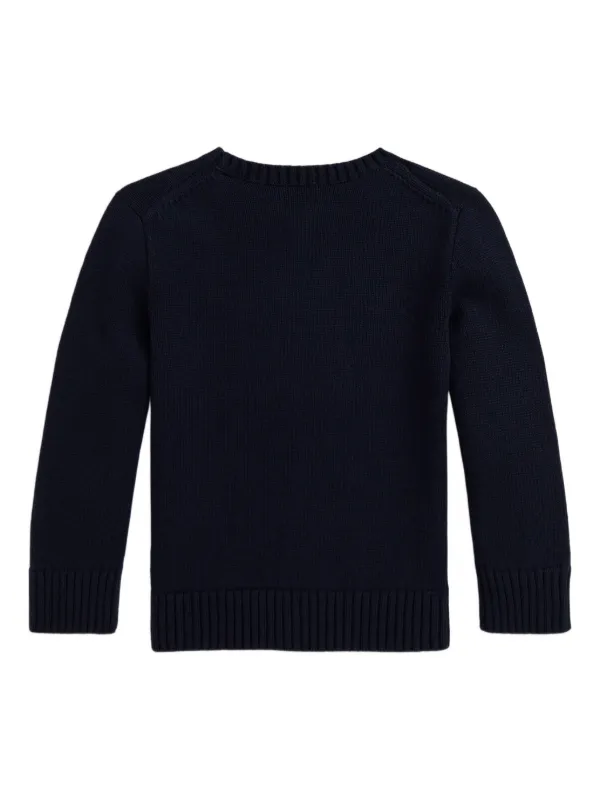 POLO RALPH LAUREN KIDS Dog Motif Knit Sweater | Blue | FARFETCH ZA