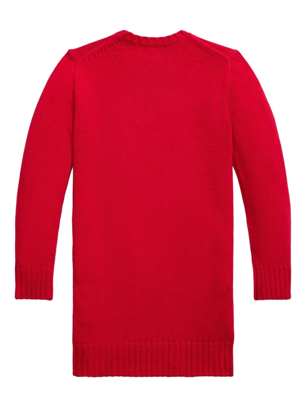POLO RALPH LAUREN KIDS Jurk met ronde hals en Polo Bear-intarsia Rood