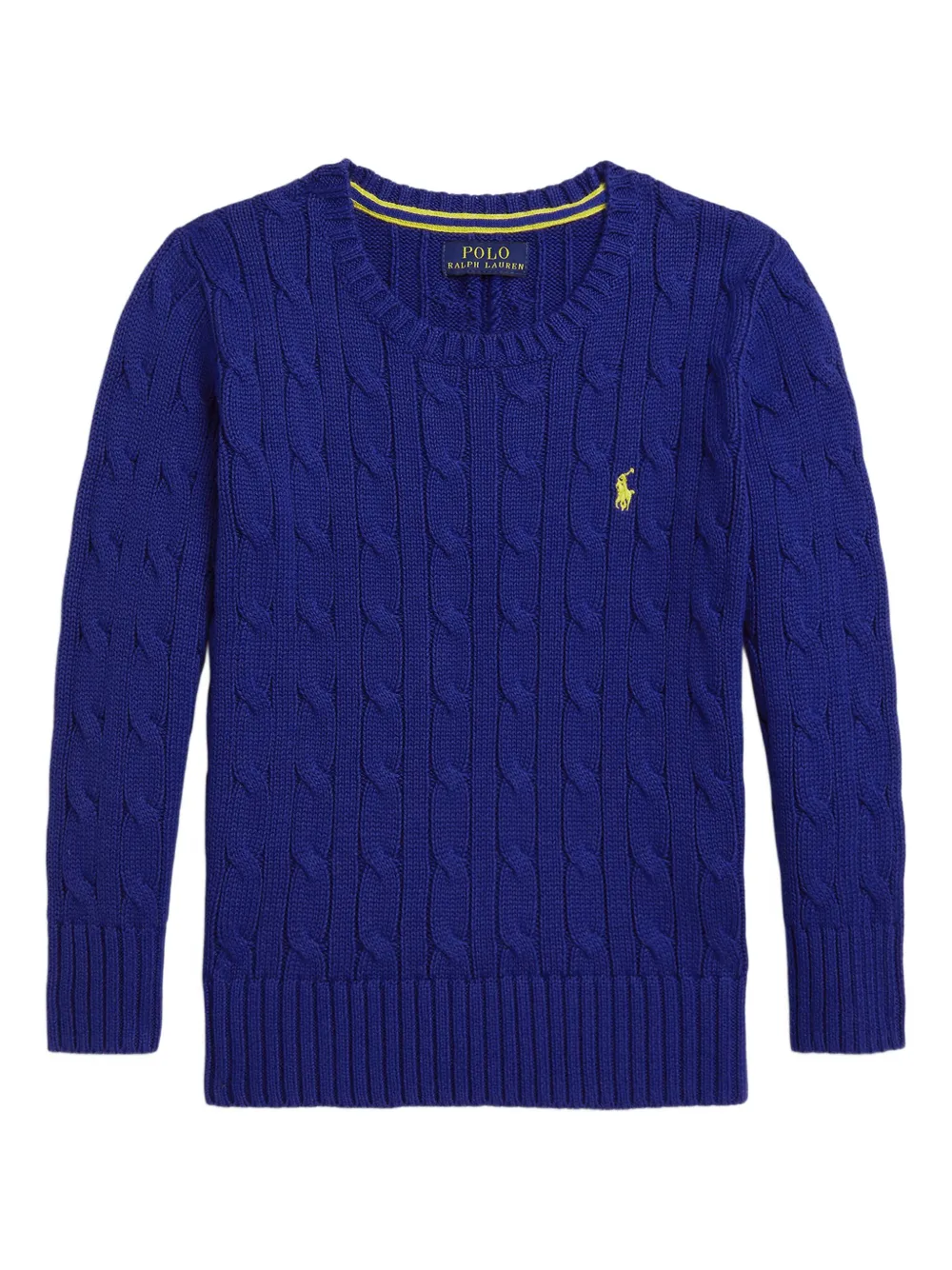 POLO RALPH LAUREN KIDS cable-knit cotton sweater Blauw