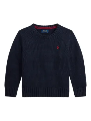 POLO RALPH LAUREN KIDS Dog Motif Knit Sweater | Blue | FARFETCH ZA