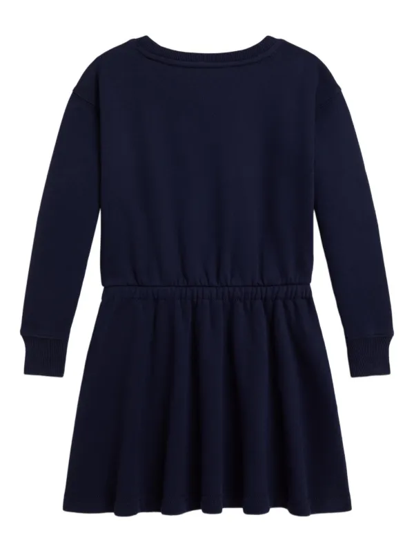 POLO RALPH LAUREN KIDS bear-print drawstring-waist Dress | Blue | FARFETCH