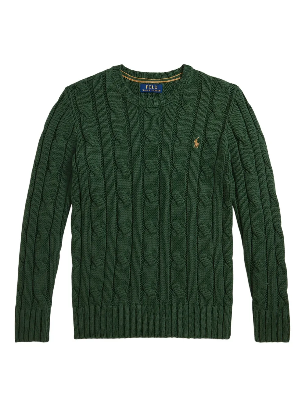POLO RALPH LAUREN KIDS cable-knit crew-neck sweater | Green | Image 1