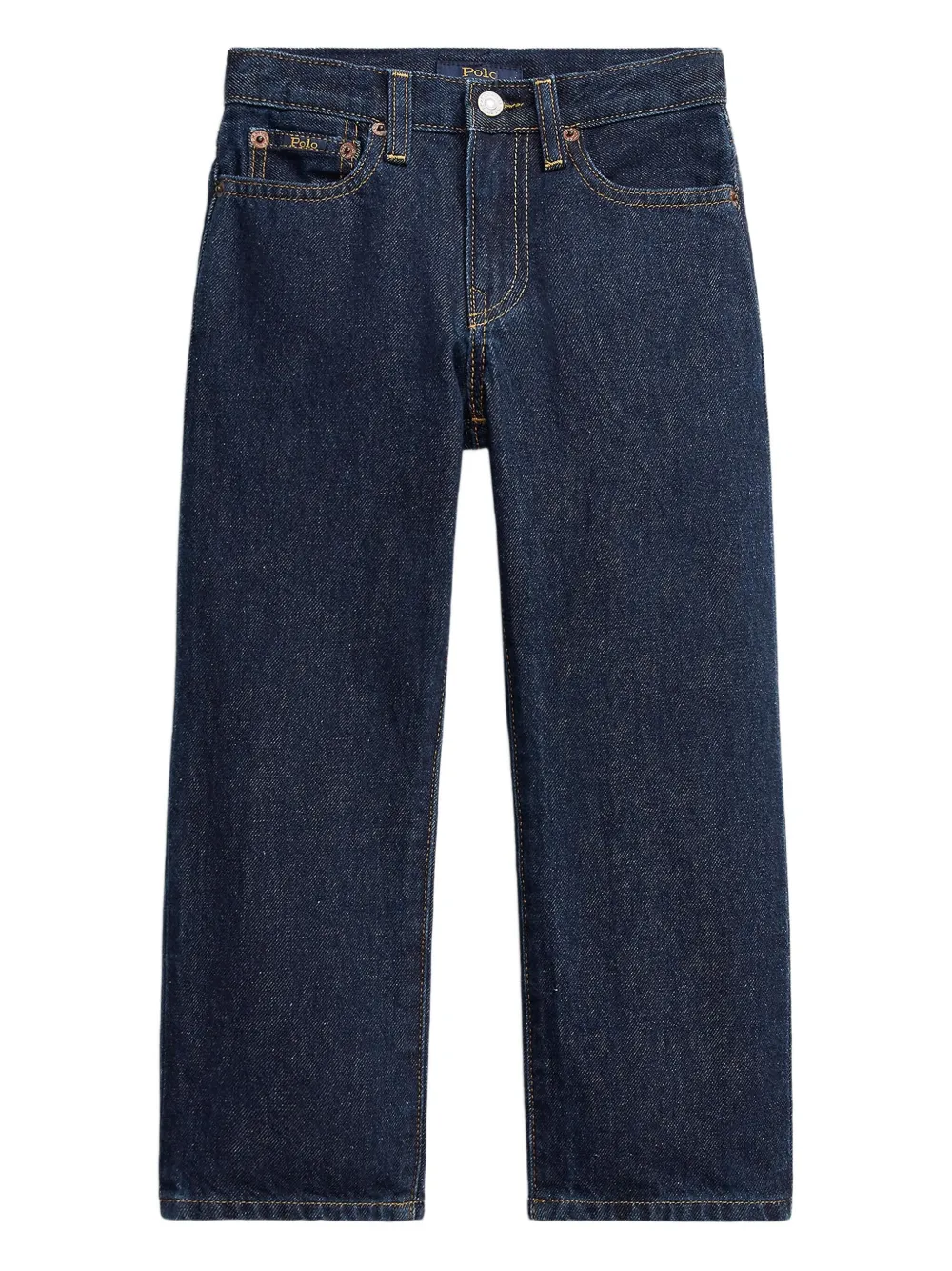 POLO RALPH LAUREN KIDS straight-leg cotton jeans Blauw