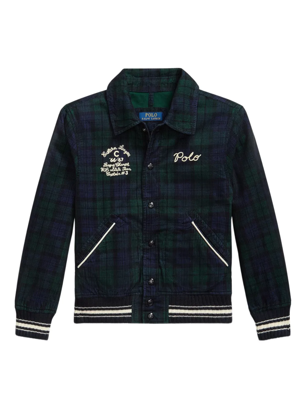 POLO RALPH LAUREN KIDS corduroy-plaid jacket Blauw