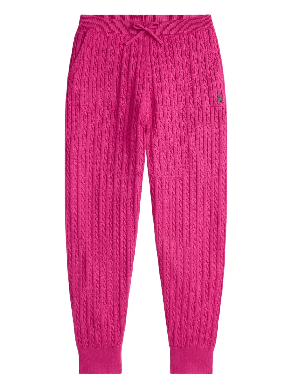 POLO RALPH LAUREN KIDS Kabelgebreide katoenen broek Roze