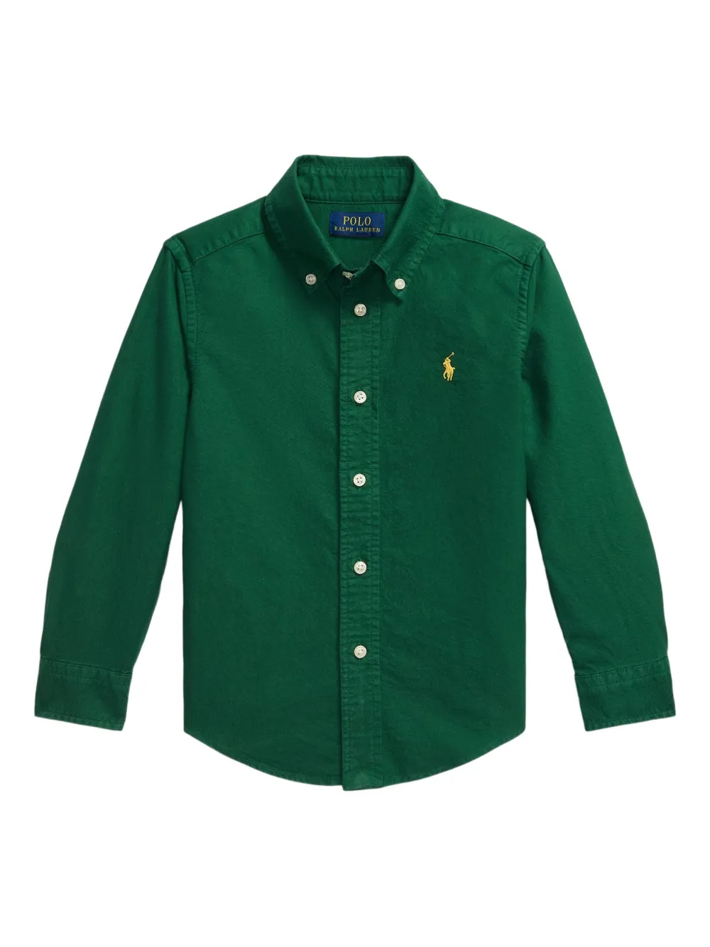 POLO RALPH LAUREN KIDS embroidered cotton shirt Groen