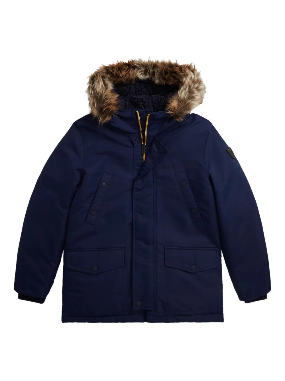POLO RALPH LAUREN KIDS faux-fur parka coat | Blue | Image 1