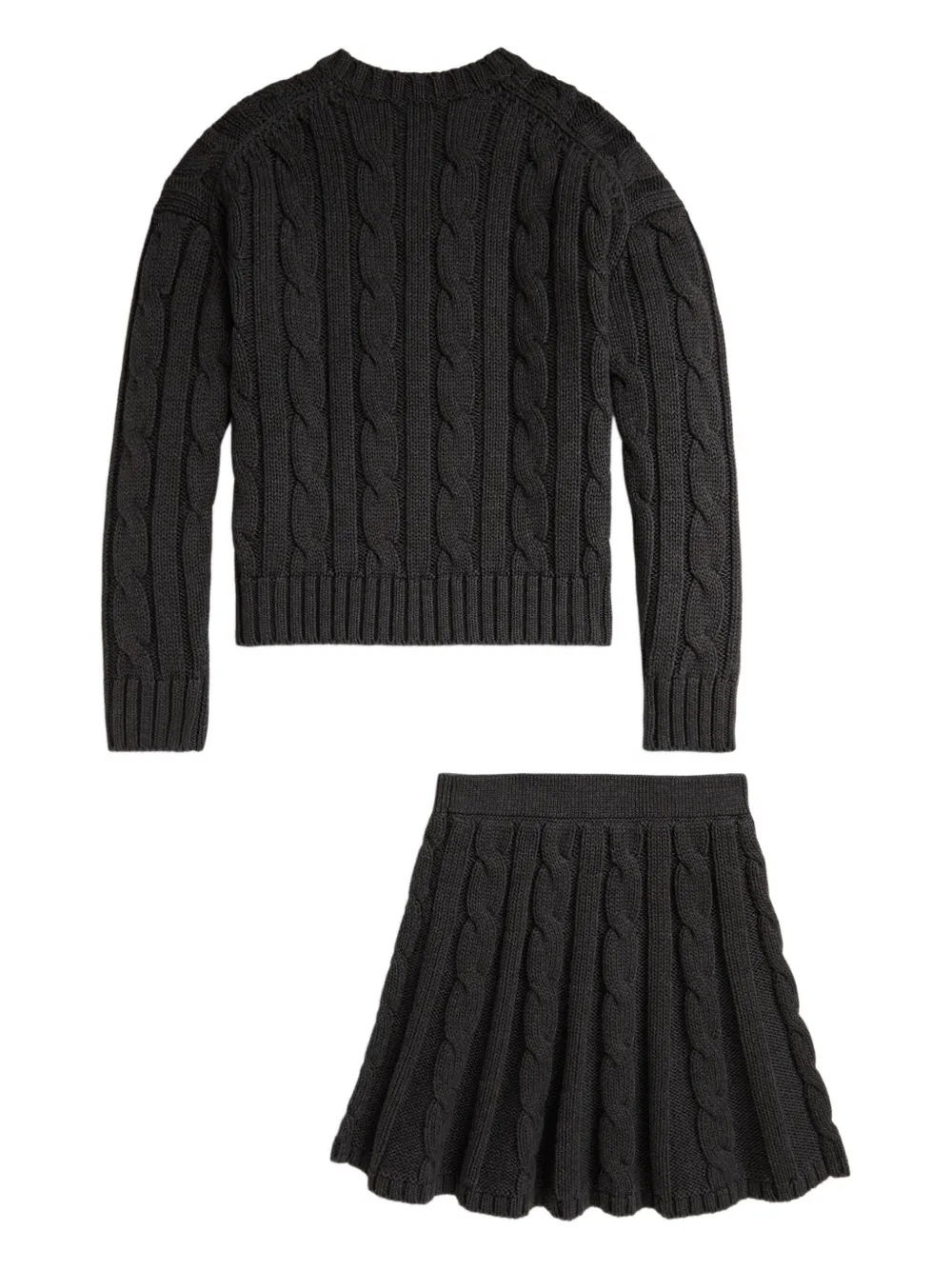POLO RALPH LAUREN KIDS Kabelgebreide rok set Grijs