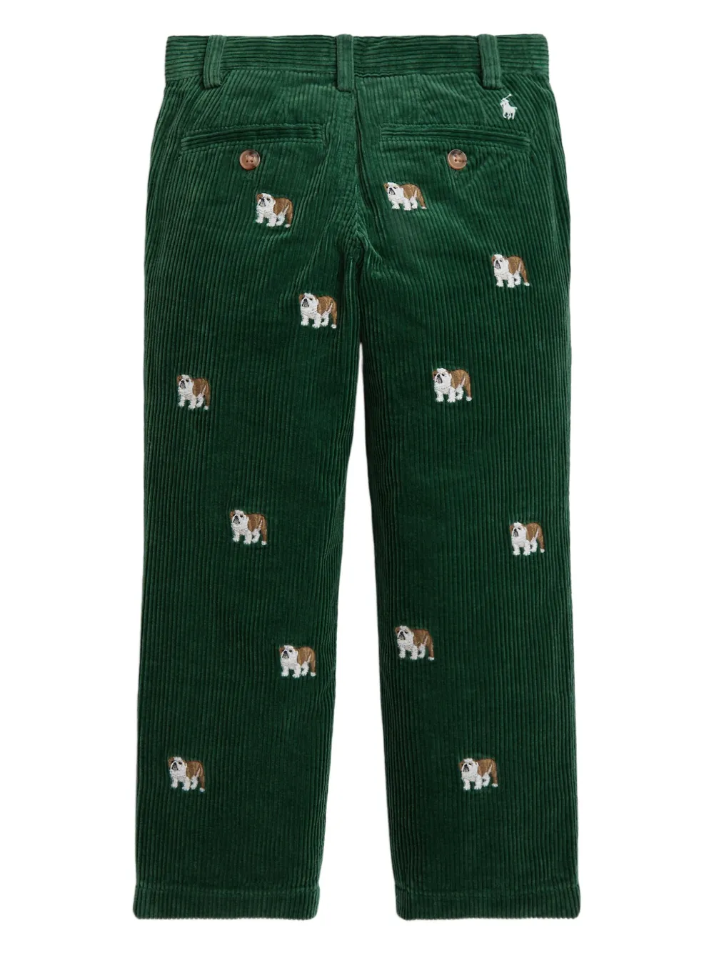 POLO RALPH LAUREN KIDS embroidered-bulldog corduroy trousers | Boys Chinos | Image 2