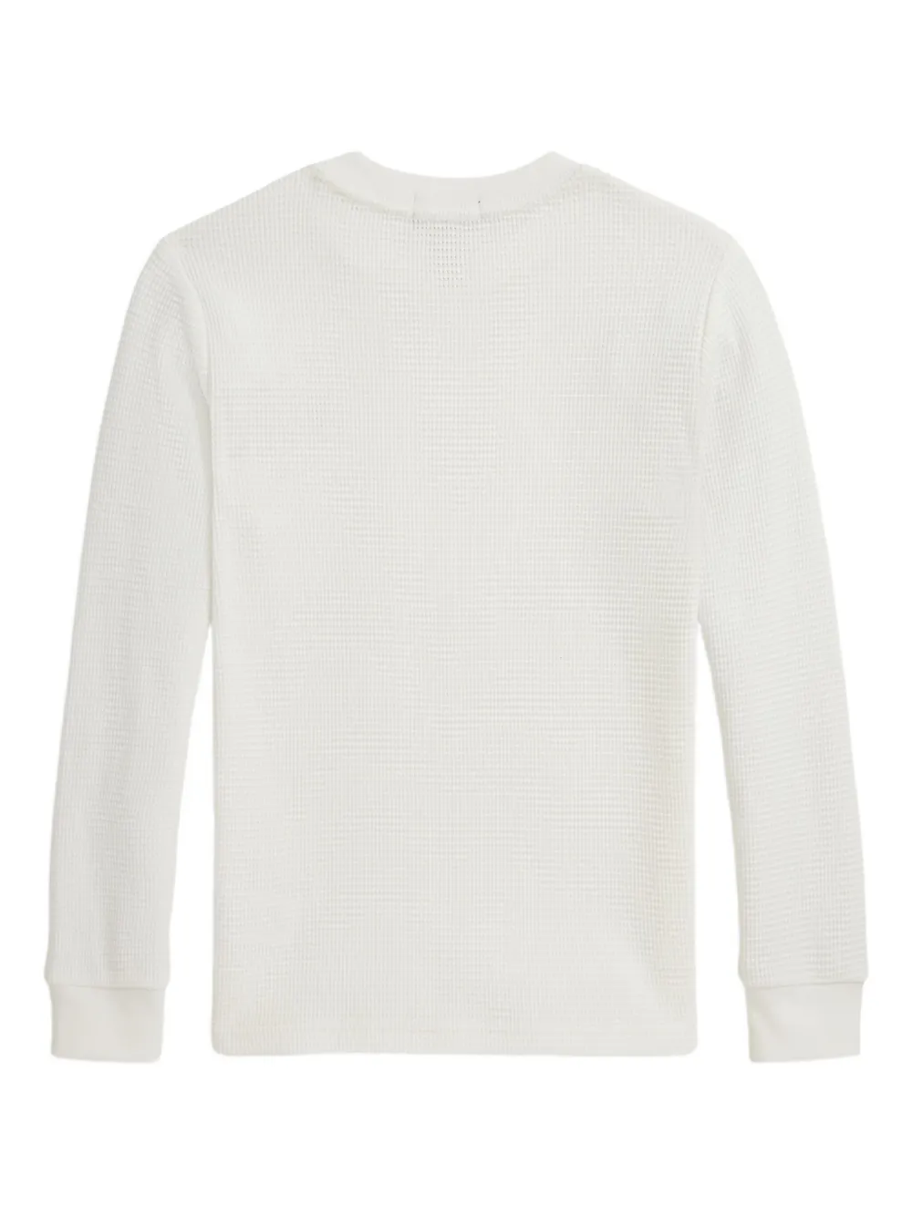 Polo Ralph Lauren Ralph Lauren Waffle-knit Cotton Long-sleeve Tee In White