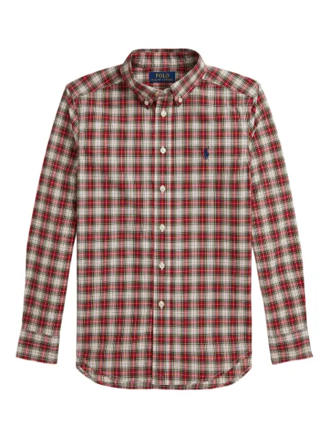POLO RALPH LAUREN KIDS plaid long-sleeve shirt