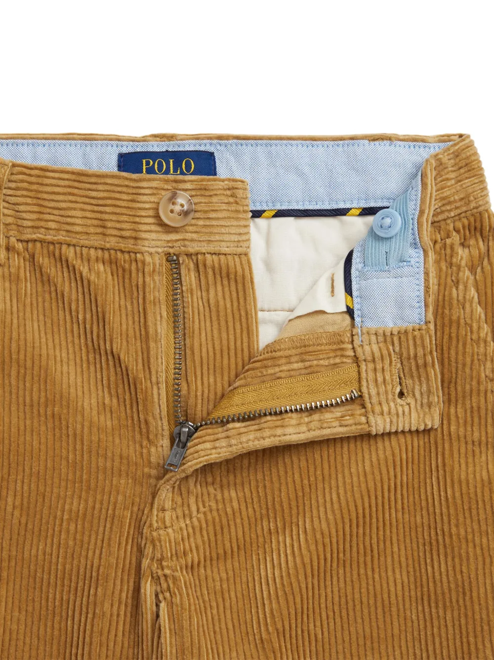 POLO RALPH LAUREN KIDS Ribfluwelen chino met platte voorkant Beige