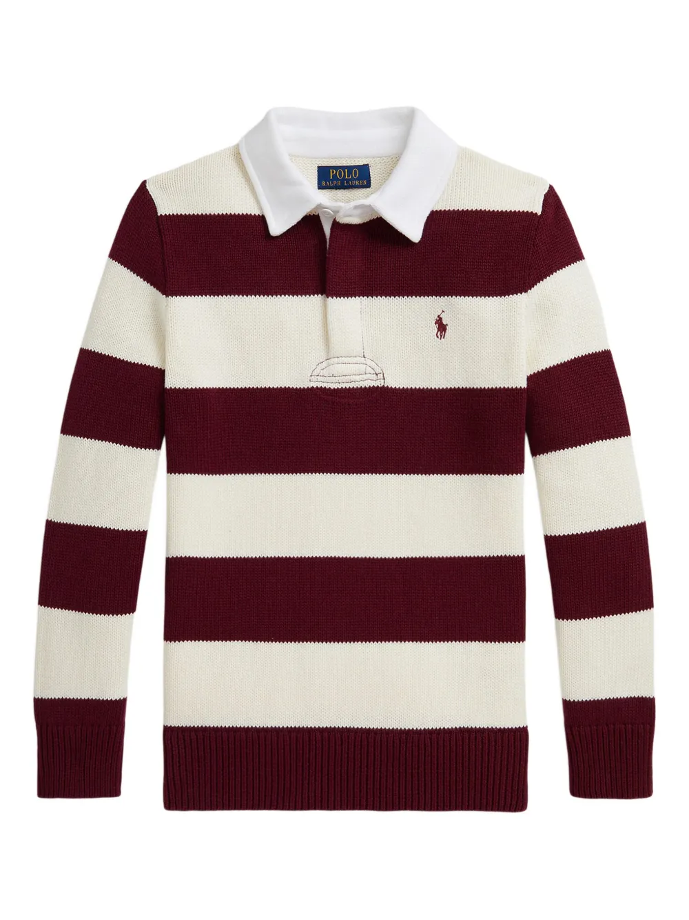 POLO RALPH LAUREN KIDS rugby-striped cotton sweater | White | Image 1